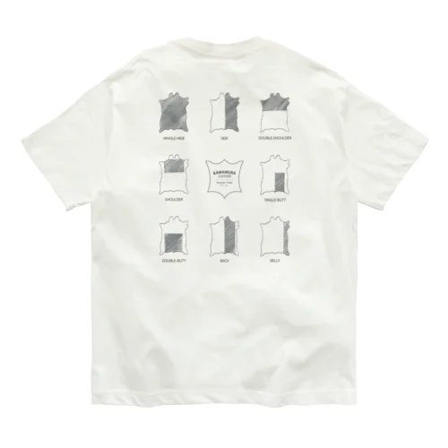 バックプリントT #01 革の部位 Organic Cotton T-Shirt