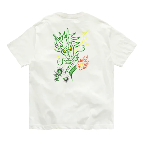 【バックプリント】龍を中華風で オーガニックコットンTシャツ