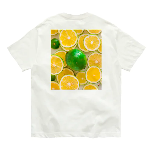 マイヤーレモン［Back print］ オーガニックコットンTシャツ