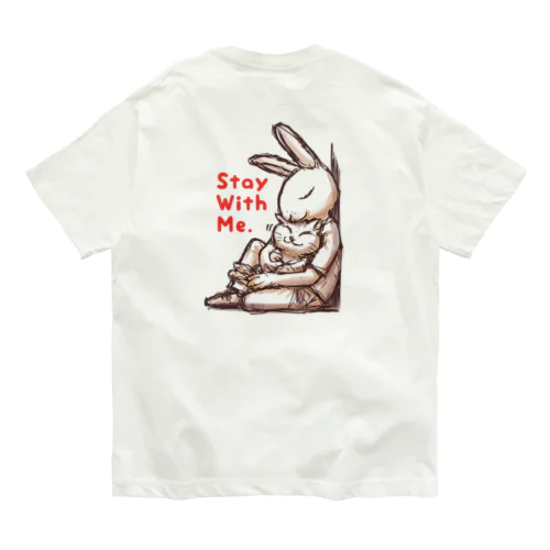 うさぎとねこ　Stay With Me オーガニックコットンTシャツ