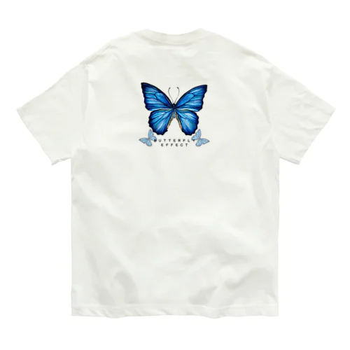 青い蝶　３羽version Organic Cotton T-Shirt