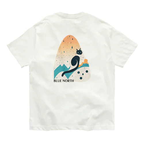 【BLUE NORTH】キャットシルエットデザイン オーガニックコットンTシャツ