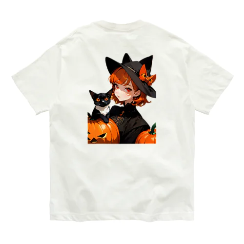 魔女っ子かぼちゃ猫 Organic Cotton T-Shirt