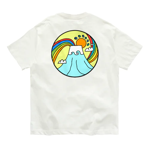 japan mount Fuji rainbow オーガニックコットンTシャツ