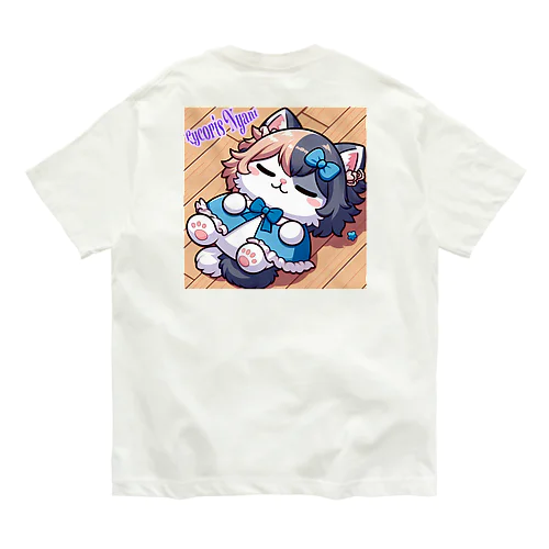 りこりすにゃんと「半々にゃんと」 オーガニックコットンTシャツ