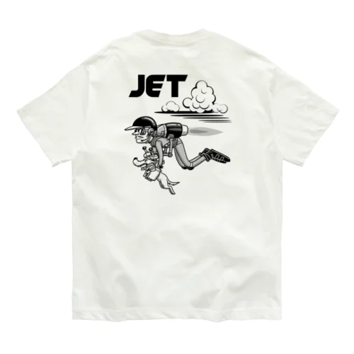 happy dog -JET- (black ink) オーガニックコットンTシャツ