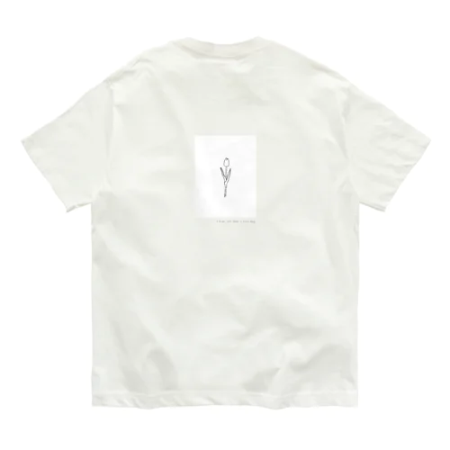 線画チューリップ Message Organic Cotton T-Shirt