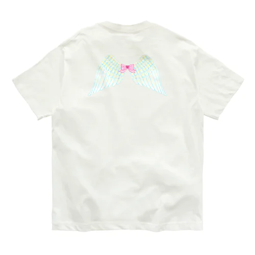 妖精猫キャンディの愛と幸せの魔法🍭💕(着物)【せなかに天使の羽】 Organic Cotton T-Shirt