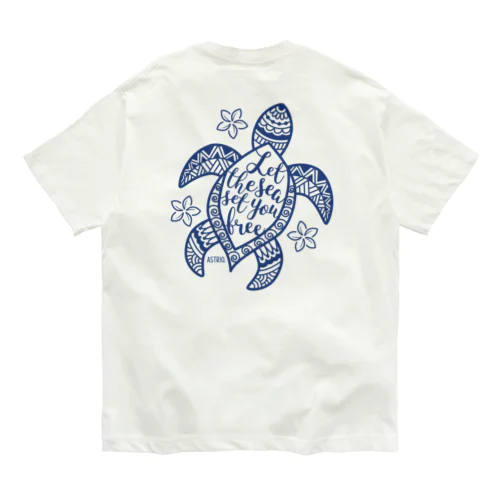 ヘナ柄ウミガメ オーガニックコットンTシャツ