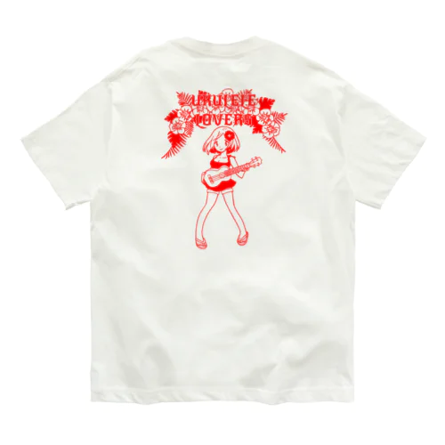 UKULELE LOVERS  RED オーガニックコットンTシャツ