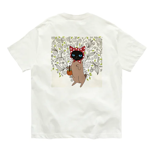 きのこ帽子ねこ Organic Cotton T-Shirt