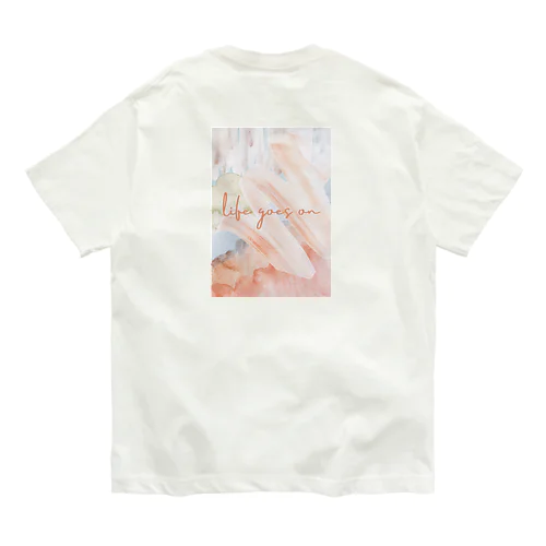 水彩life goes on オーガニックコットンTシャツ