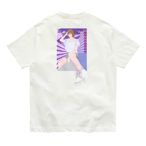 Girl 3D back オーガニックコットンTシャツ