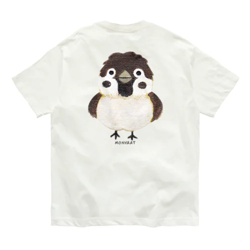 バックプリント スズメがちゅん Organic Cotton T-Shirt