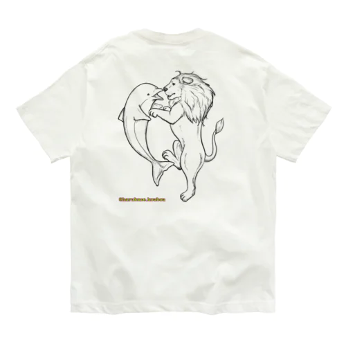 イルカとライオン Organic Cotton T-Shirt