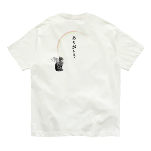 愛猫♱虹の橋♱ねこてんし① ペットロス オーガニックコットンTシャツ