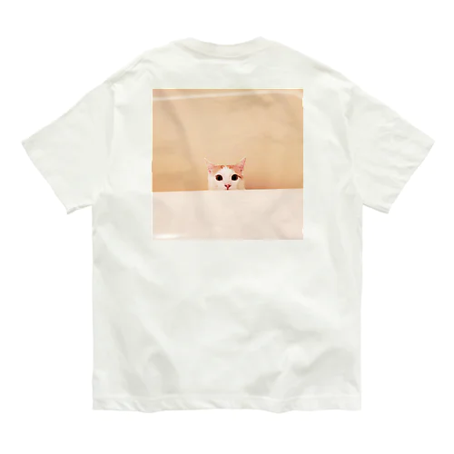 ふーちゃんひょっこりバックプリントTシャツ オーガニックコットンTシャツ