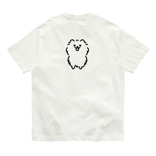 ふわふわのポメラニアン(バックプリント) Organic Cotton T-Shirt