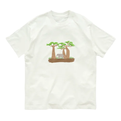 バオバブとゾウ Organic Cotton T-Shirt