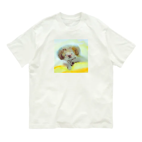 ふわふわわんこの夢 オーガニックコットンTシャツ