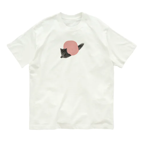 ねこつむり オーガニックコットンTシャツ