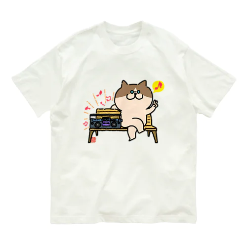 ベンチでラジカセ。 オーガニックコットンTシャツ