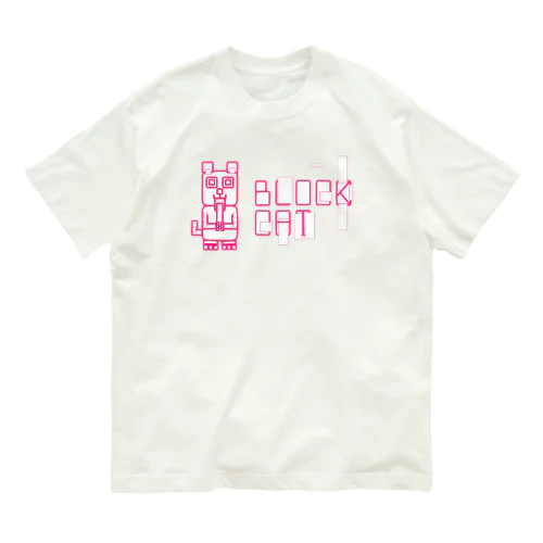 #BLOCKCAT（赤） オーガニックコットンTシャツ