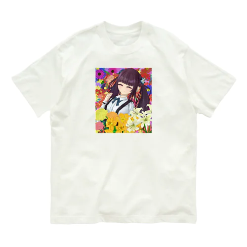 花の女の子 オーガニックコットンTシャツ