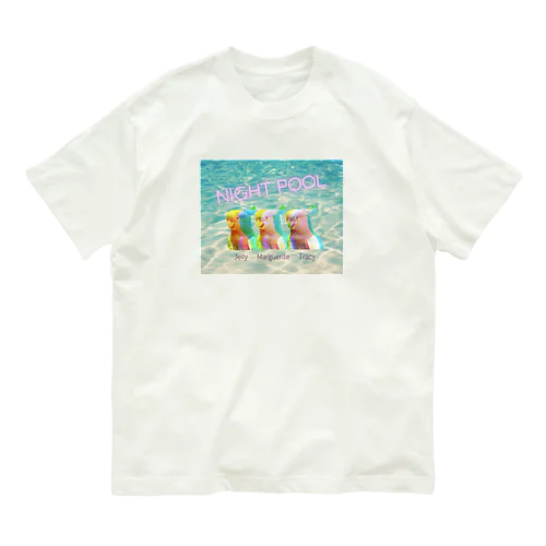 NIGHT POOL_blue オーガニックコットンTシャツ