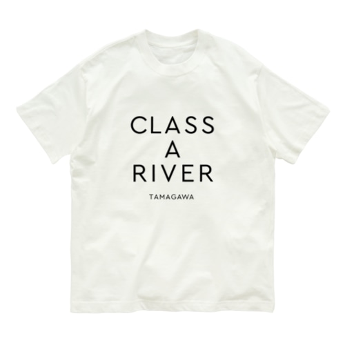CLASS A RIVER［TAMAGAWA］ブラック Organic Cotton T-Shirt