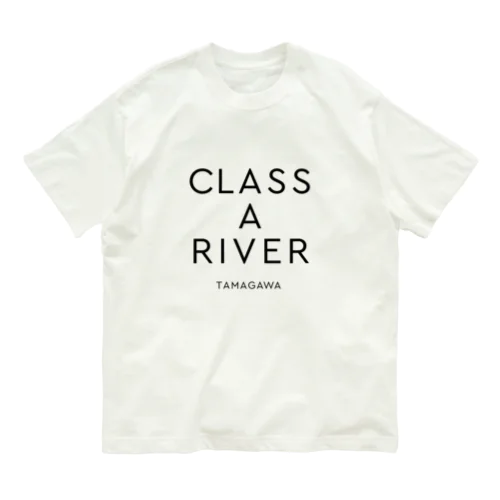 CLASS A RIVER［TAMAGAWA］ブラック オーガニックコットンTシャツ