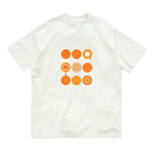 オレンジ 유기농 코튼 티셔츠