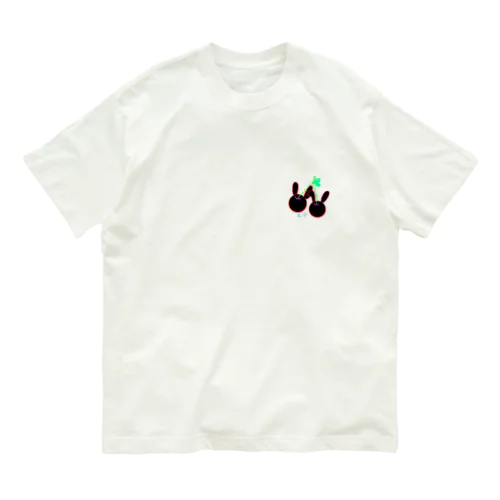 ブラックチェリーうさぎ Organic Cotton T-Shirt