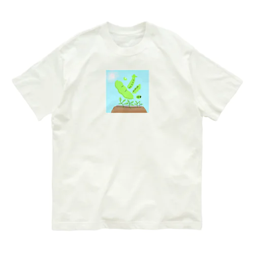 まめ・マメ・豆 オーガニックコットンTシャツ