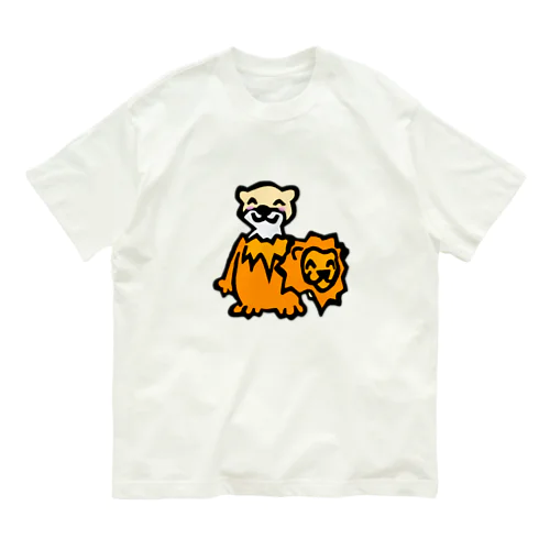 ライオン着ぐるみカワウソ Organic Cotton T-Shirt