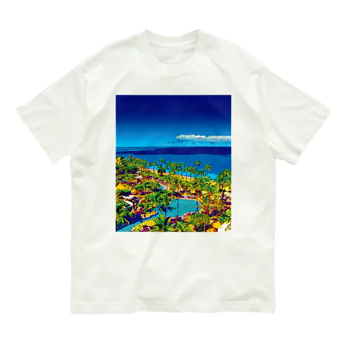 マウイの海とリゾートホテル オーガニックコットンTシャツ
