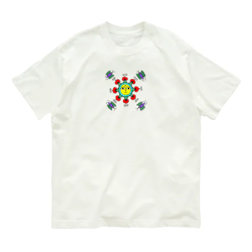 太陽と オーガニックコットンTシャツ