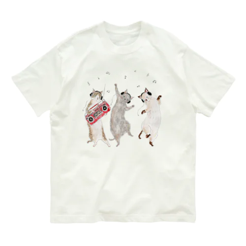 ノリノリにゃんこ Organic Cotton T-Shirt