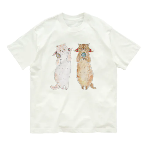 ツインテールにゃんこ Organic Cotton T-Shirt