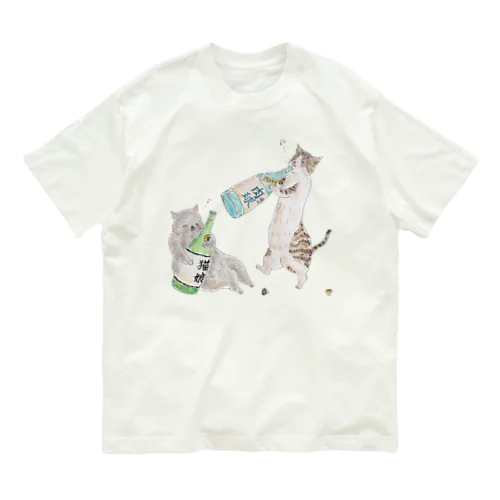 べろべろにゃんこ オーガニックコットンTシャツ