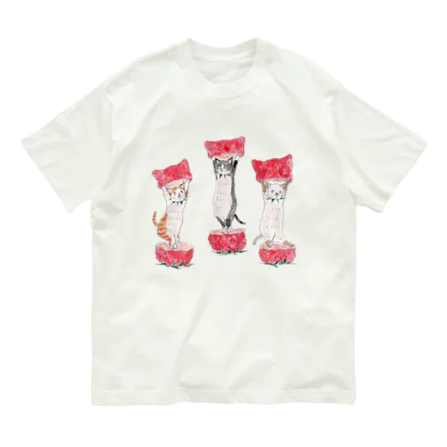 いちごにゃんこ Organic Cotton T-Shirt