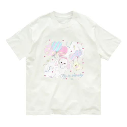 ちーちゃん　ぴびあちゃん　バルーン オーガニックコットンTシャツ