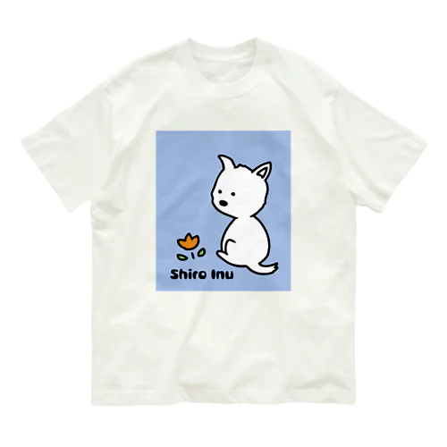 犬と花 オーガニックコットンTシャツ
