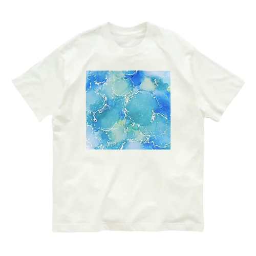 インクアート ブルー系 Organic Cotton T-Shirt