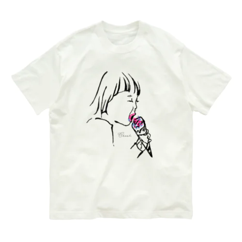 #Cheek#アイスが溶けちゃう前に オーガニックコットンTシャツ