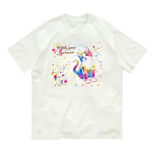 猫 オーガニックコットンTシャツ