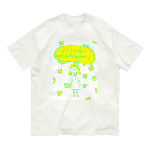 きいろとみどりの女の子 オーガニックコットンTシャツ