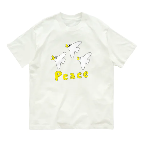 白バト３兄弟 Peace オーガニックコットンTシャツ