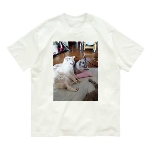 お座りポテチちゃん達の談笑 Organic Cotton T-Shirt