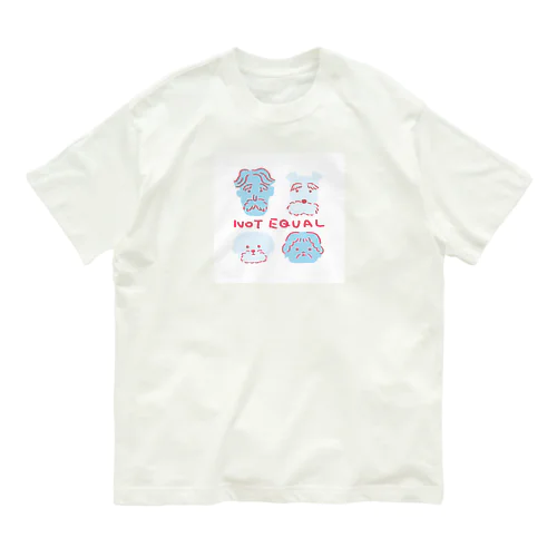 NOT EQUAL（blue） オーガニックコットンTシャツ